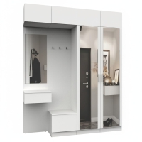 Набор мебели для прихожей "Марсель-212" МР 01-212 В2490 Ш2000 Г420 (ЛДСП Белый премиум)